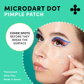Dots for Spots patch applied to cheek demonstrating discreet coverage and protection