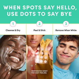 Dots for Spots 60-count pack shown beside everyday items for scale