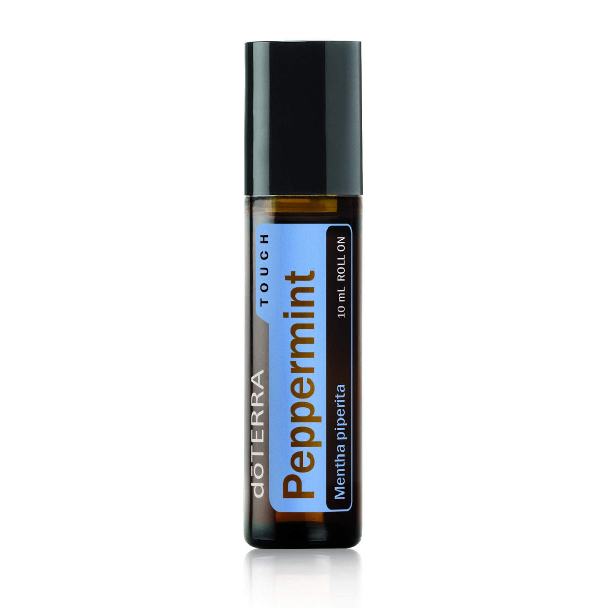 doTERRA Peppermint Touch roll-on 10 mL front view showing compact travel-ready bottle and label