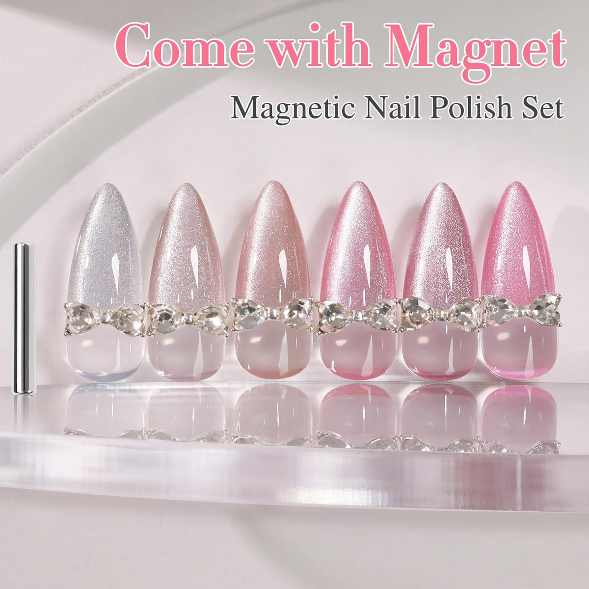 Double Rhythm applying polish to nail showing smooth glide and even coverage benefit