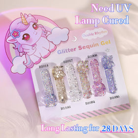 Double Rhythm applied on fingernails demonstrating salon-quality sparkle and durable wear