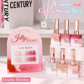 Double Rhythm bottle close-up label highlighting shade name and consistency advantage