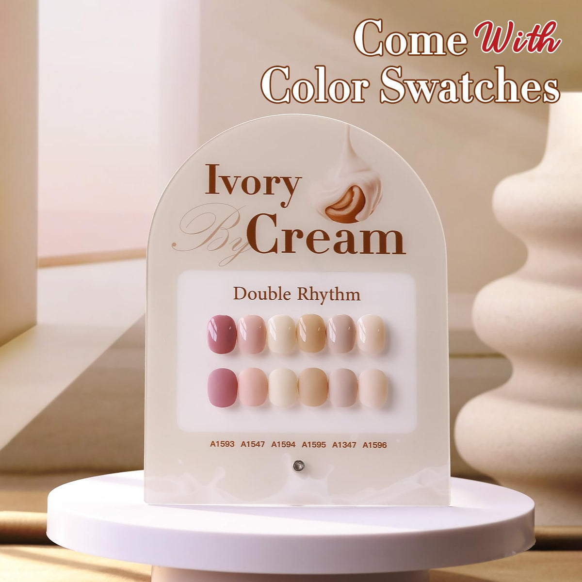 Double Rhythm bottle close-up showing brush and smooth gel application benefit precision