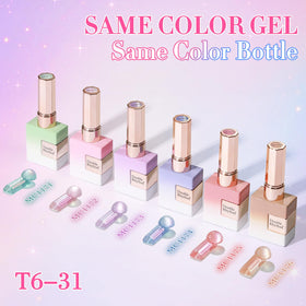 Double Rhythm bottle beside a ruler scale comparison showing compact 0.5 oz size portability