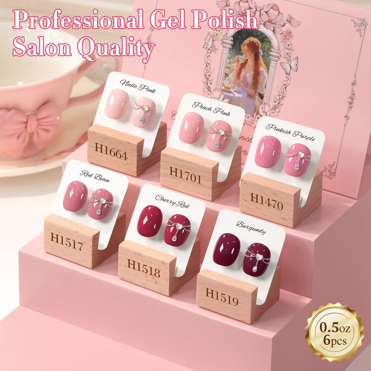 Double Rhythm six bottles arranged flatlay highlighting matching-shade supply benefit