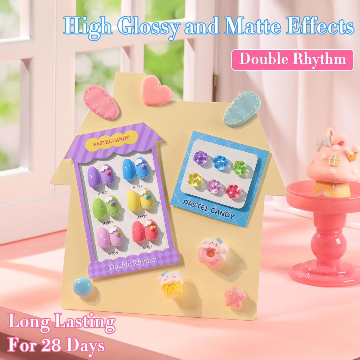 Double Rhythm bottles lined up to show size and consistent same-color supply