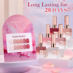 Double Rhythm six bottles lined up displaying matching colors for consistent set coordination benefit