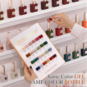 Double Rhythm brush stroke on nail tip demonstrating rich pigment and glossy sheen