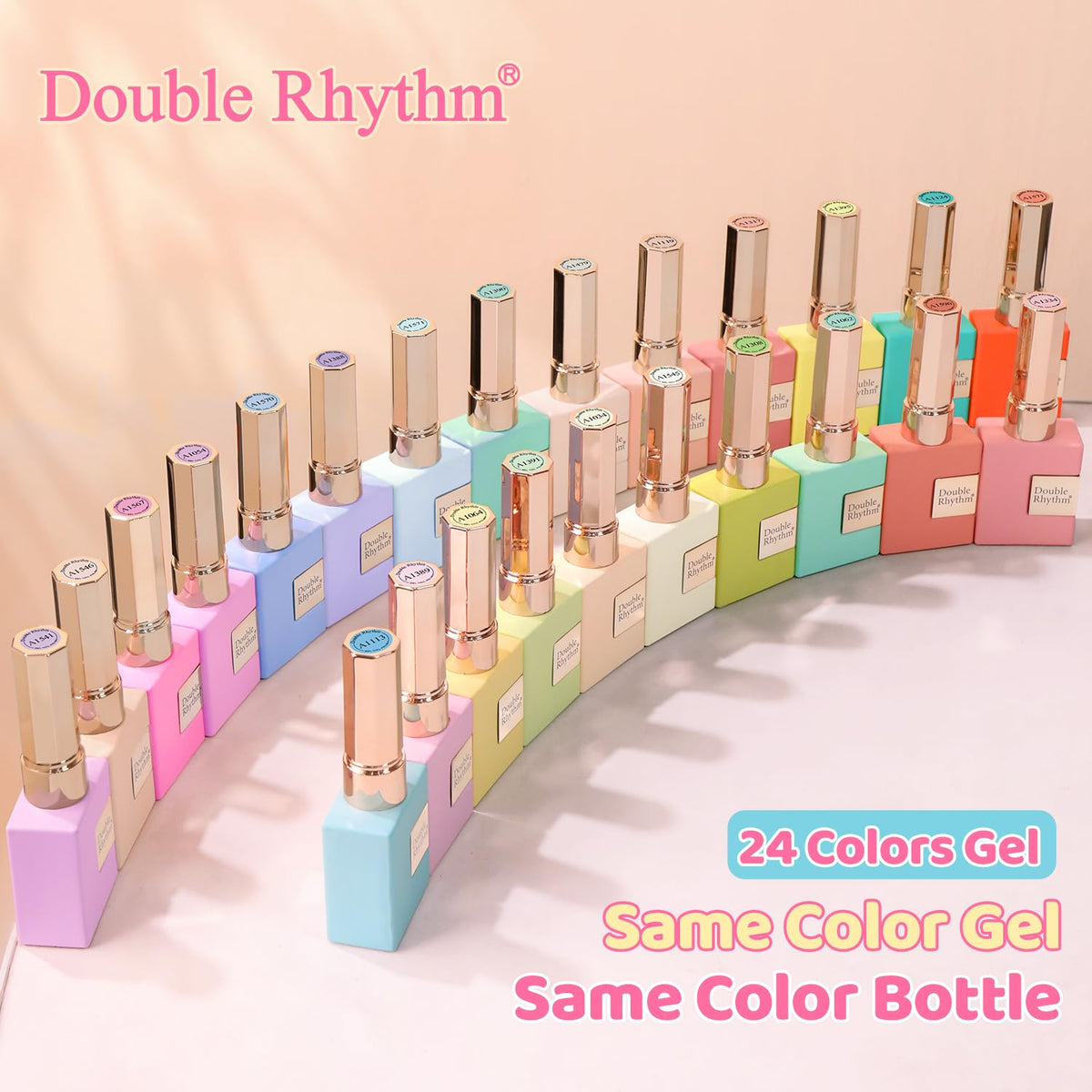 Double Rhythm brush stroke on nail wheel showing true color payoff and coverage