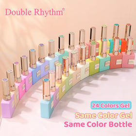 Double Rhythm brush stroke on nail wheel showing true color payoff and coverage