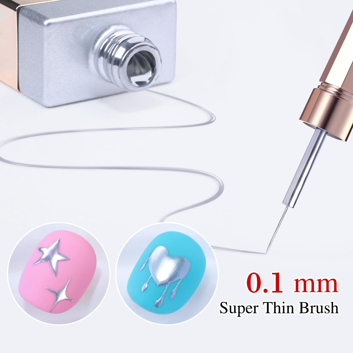 Double Rhythm brush tip detail for precise striping and clean lines