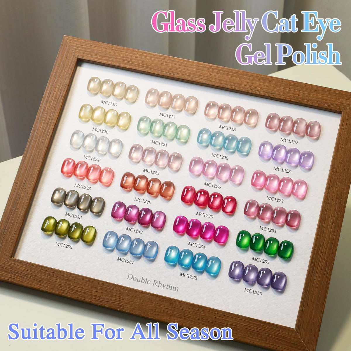 Double Rhythm close-up cat-eye shimmer on nail highlighting magnetic depth and glossy finish
