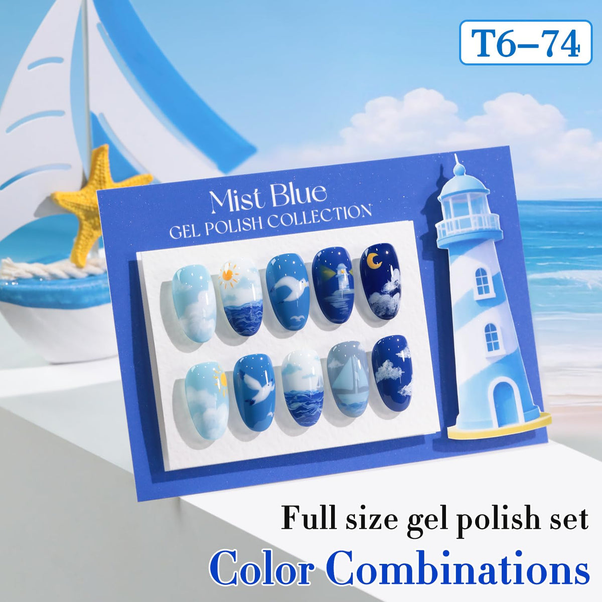 Double Rhythm color swatch strip displaying pale to midnight blue benefits