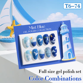Double Rhythm color swatch strip displaying pale to midnight blue benefits