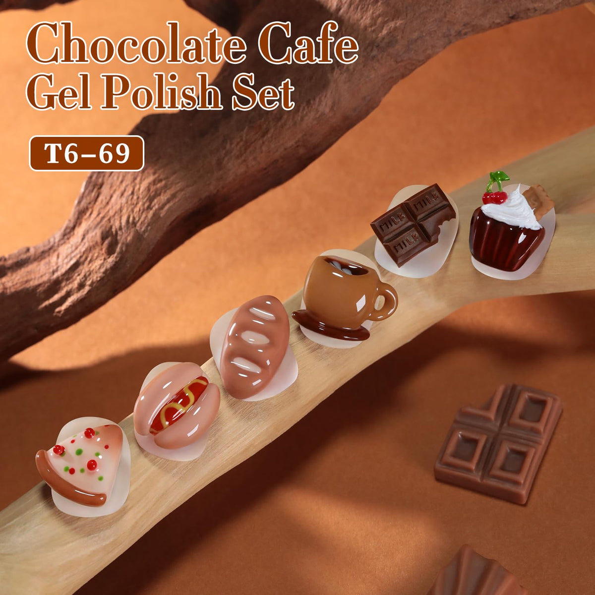 Double Rhythm color swatch strip displaying burgundy cherry brown coffee shades clarity
