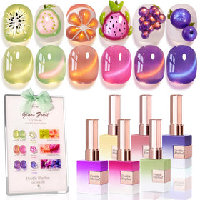Double Rhythm front packaging showing glass rose pink shimmer, professional polish appeal