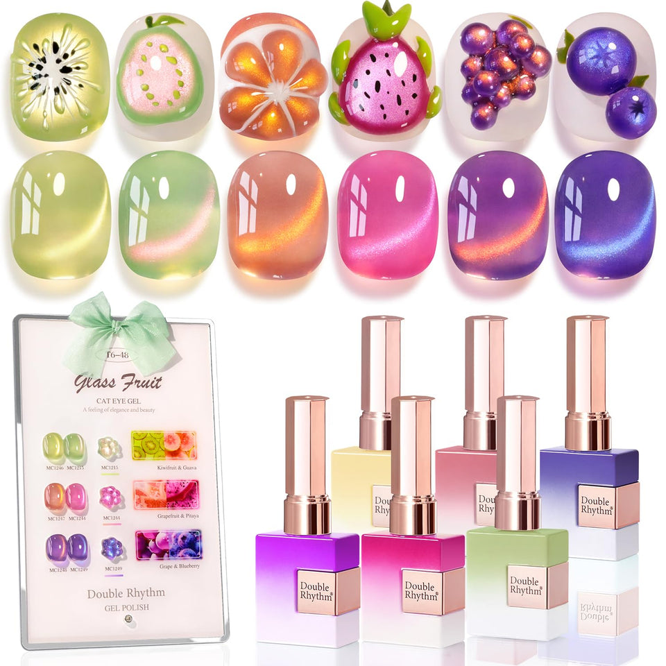 Double Rhythm front packaging showing glass rose pink shimmer, professional polish appeal