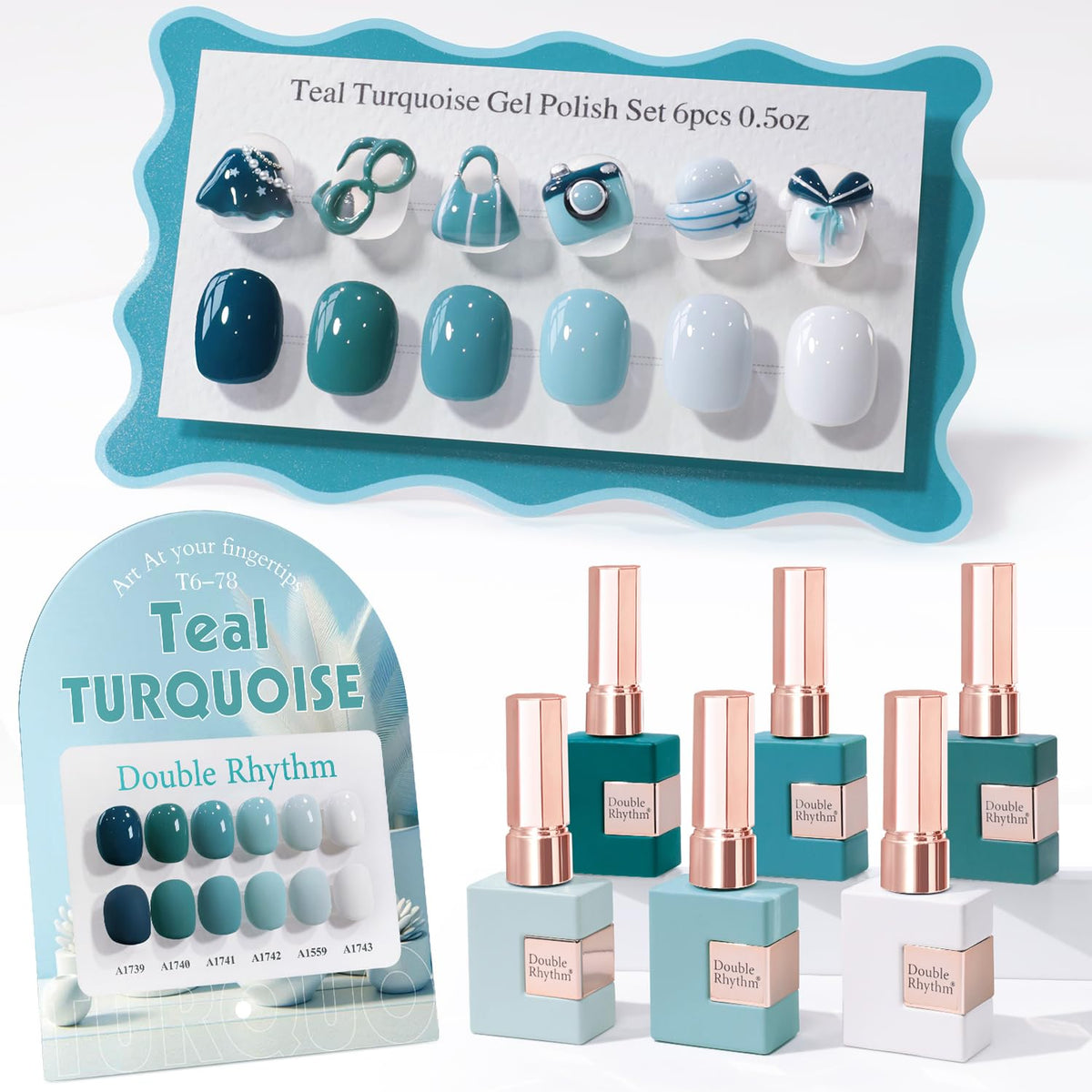 Double Rhythm front packaging showing six bottles and color range for easy selection