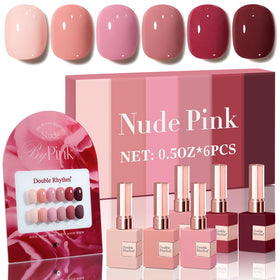 Double Rhythm front packaging showing six 15ml gel polish bottles and kit