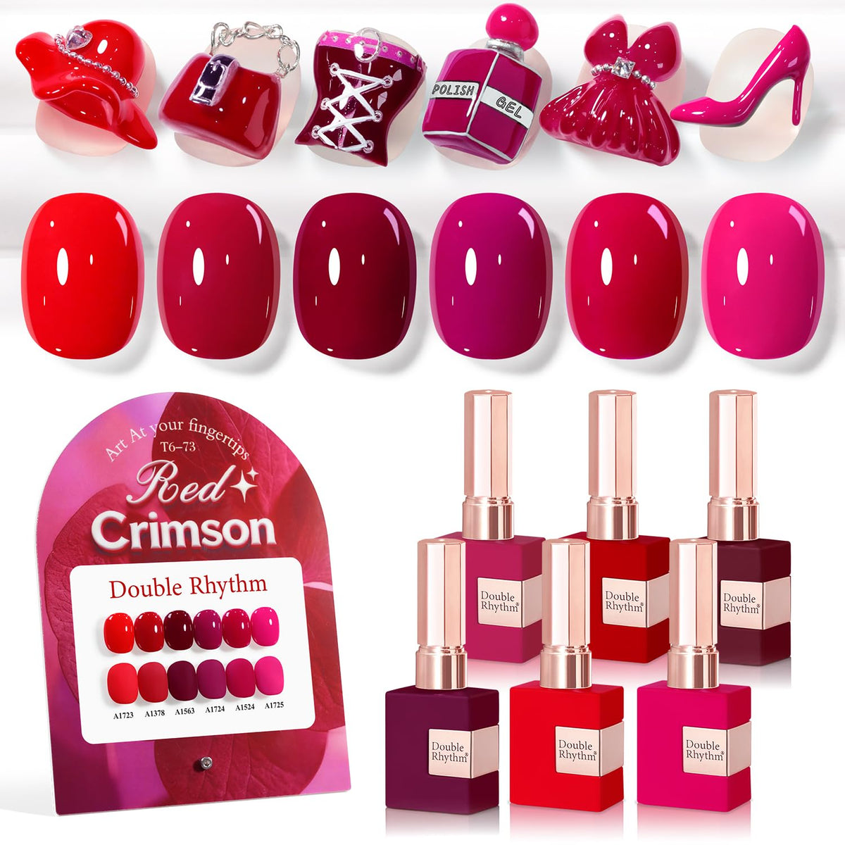 Double Rhythm front packaging showing six identical bottles and color family benefit