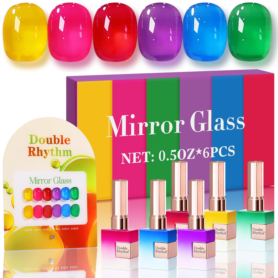 Double Rhythm front packaging view showing full six-bottle set and bright colors benefit