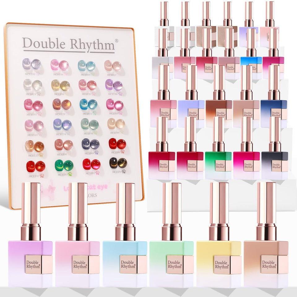 Double Rhythm front packaging showing full 28-piece kit and vibrant benefits