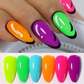 Double Rhythm front packaging showing six pastel neon bottles for easy selection