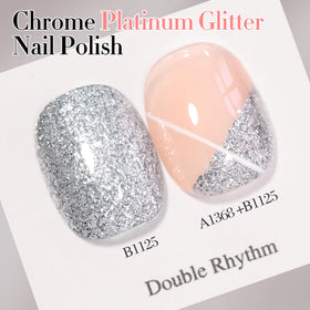 Double Rhythm nail wheel swatches showing gold and silver coverage options