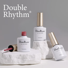 Double Rhythm glossy finished nail closeup showcasing reflective holographic shine and durable gloss