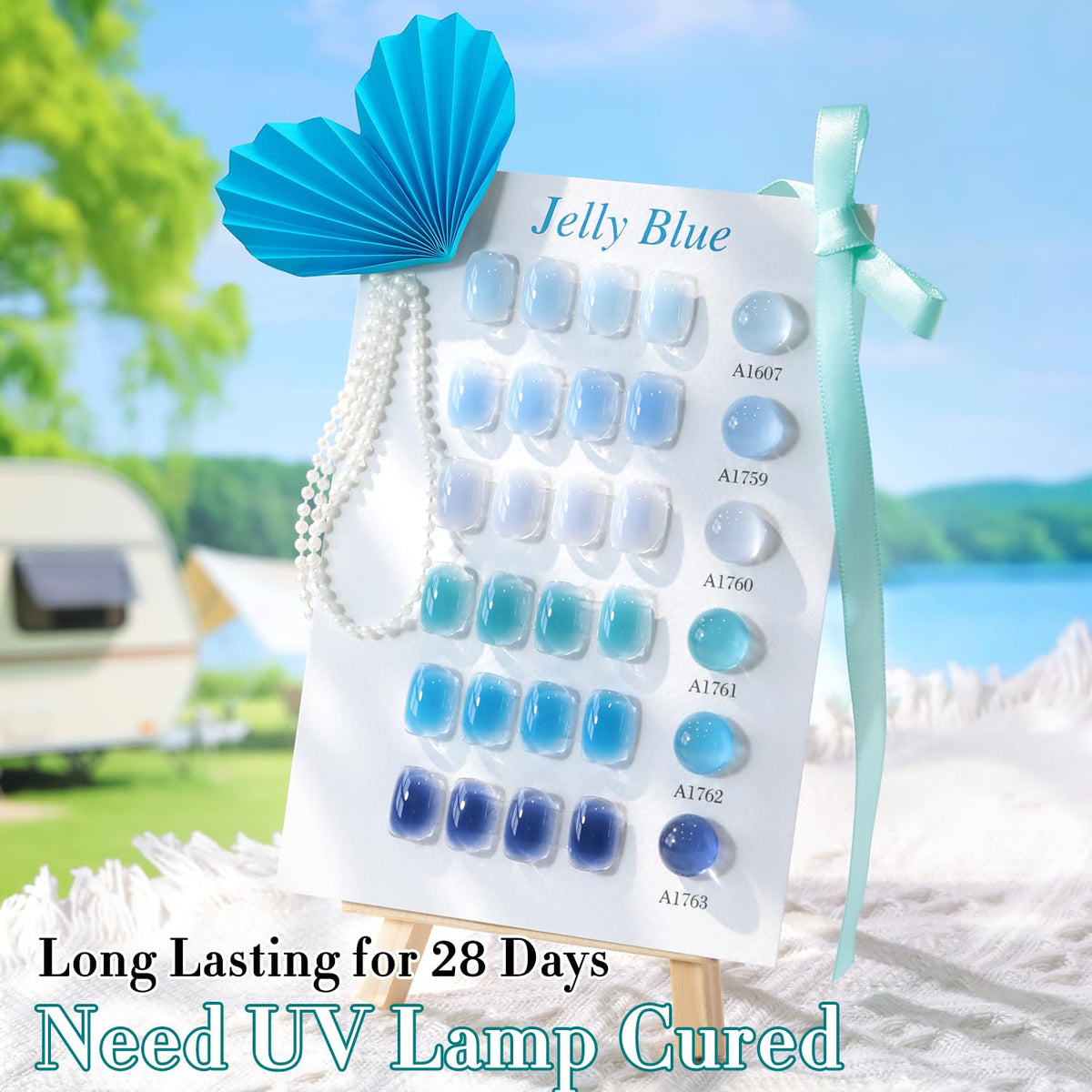 Double Rhythm gradient ombre nails displaying layered blue tones and creative effects