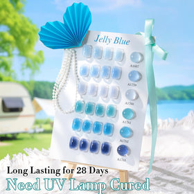 Double Rhythm gradient ombre nails displaying layered blue tones and creative effects