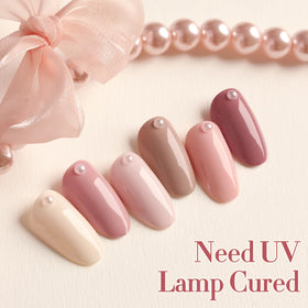 Double Rhythm home manicure setup showing lamp and polish for convenience