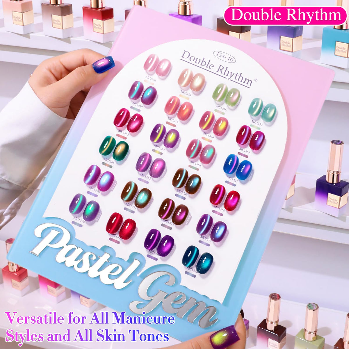 Double Rhythm polish application in hand demonstrating magnet-use effect