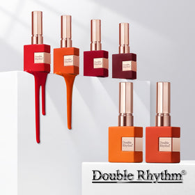 Double Rhythm polish curing under LED lamp demonstrating quick, glossy finish