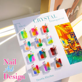 Lifestyle shot of Double Rhythm neon manicure on summer outfit for eye-catching style
