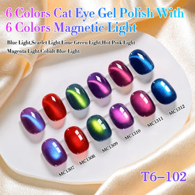 Double Rhythm magnet effect demo producing cat eye stripe for eye-catching nails