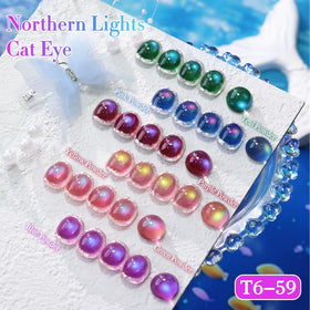Double Rhythm magnet held over wet polish creating cat eye stripe