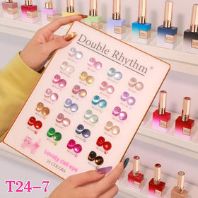 Double Rhythm finished nail art showing salon-quality shine and durability