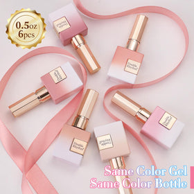 Double Rhythm swatch on model hand showing wearable nude-pink color and polished look