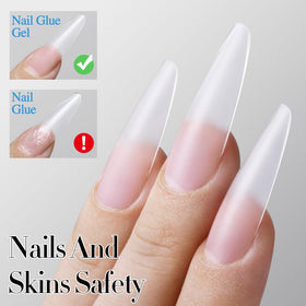 Double Rhythm in-salon application curing nails under lamp for secure adhesion