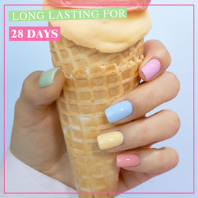 Double Rhythm manicure in salon setting demonstrating professional-looking results