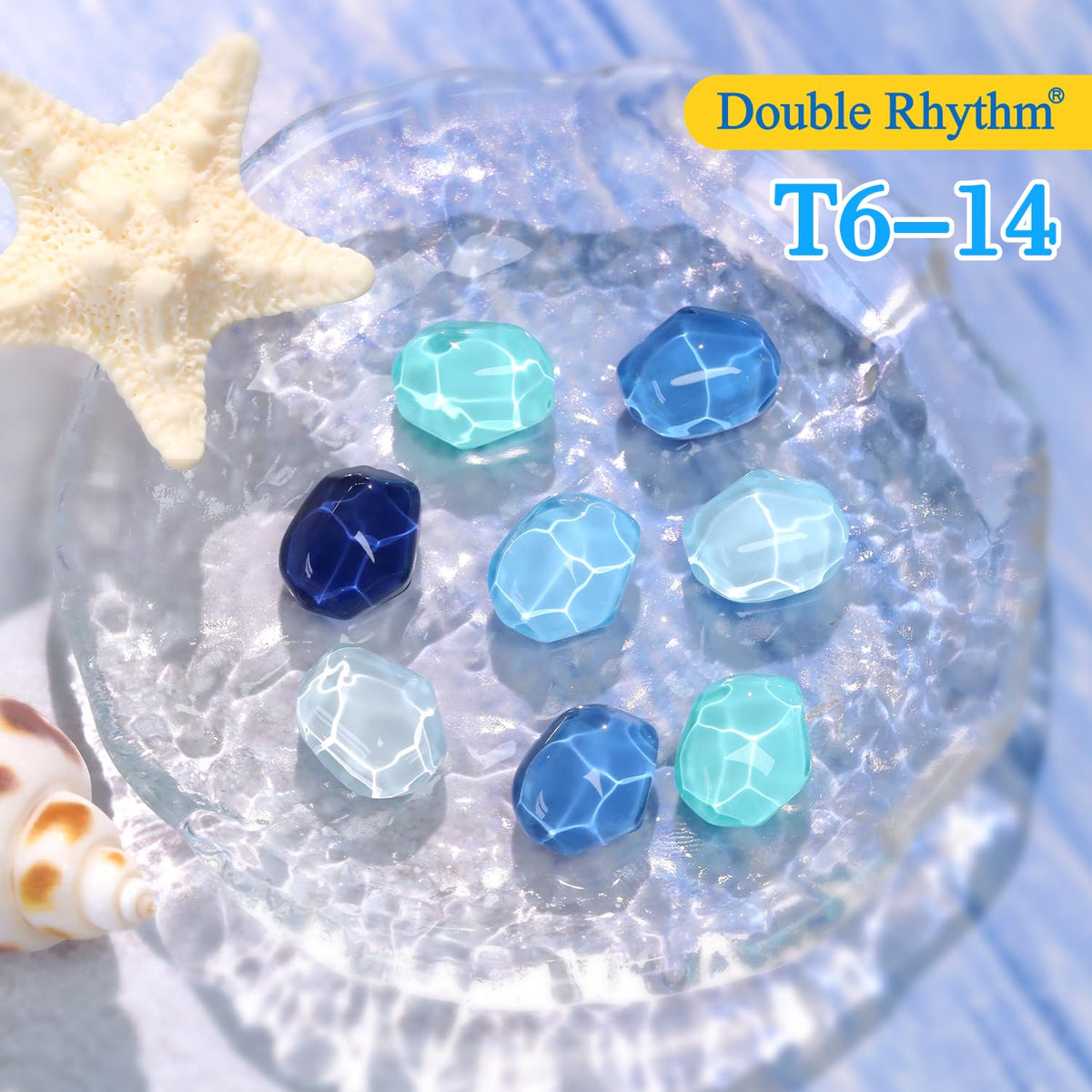 Double Rhythm scale size comparison beside a ruler showing compact 15ml bottles