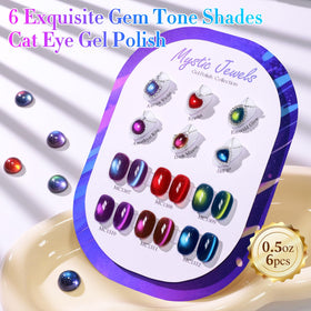 Double Rhythm swatches fan displaying all six deep shimmer shades for color choice