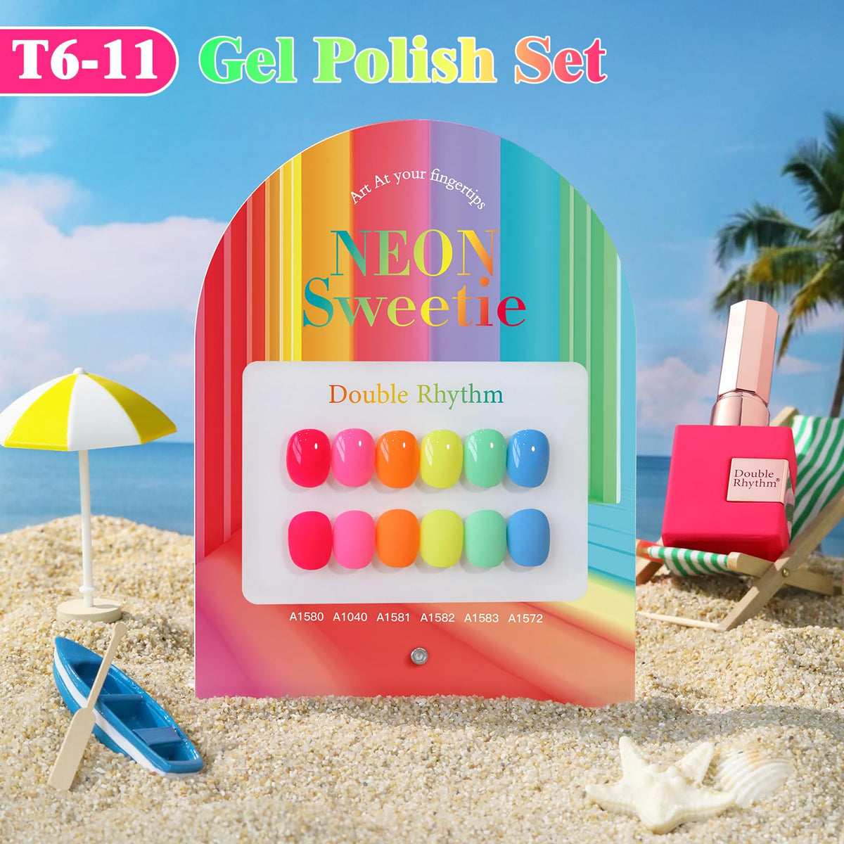 Double Rhythm nail wheel swatches displaying pastel shades for easy color choice