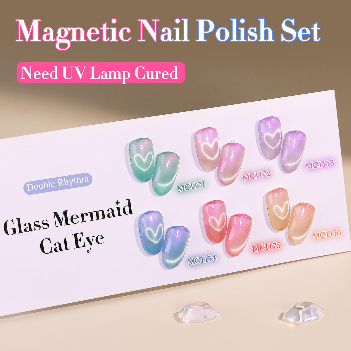 Double Rhythm shimmer texture swatch highlighting holographic sparkle for eye-catching nails