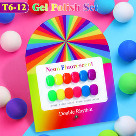 Double Rhythm neon gel polish texture swatch showing smooth, glossy coverage