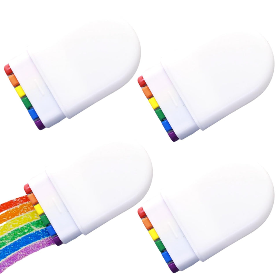 DoubleWood front packaging showing four rainbow face paint crayons and pride colors