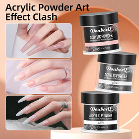DouborQ acrylic powders and glitter selection for varied color options