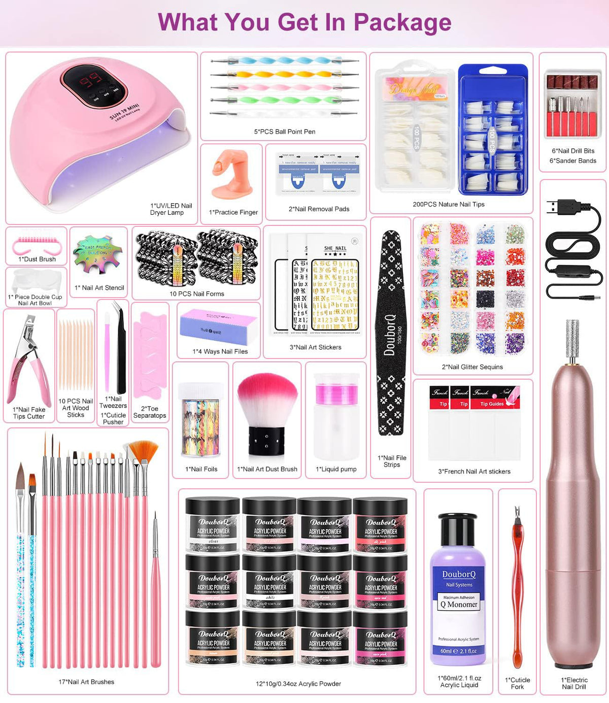 DouborQ tools beside a ruler for scale to show compact, travel-friendly sizing benefit