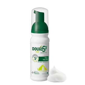 Douxo mousse front packaging showing product benefits and size